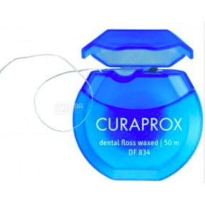 Нитка міжзубна вощена Curaprox з ароматом м'яти 50 м 
